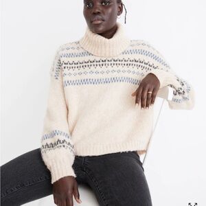 Madewell Somervell Fair Isle Turtleneck Sweater XS